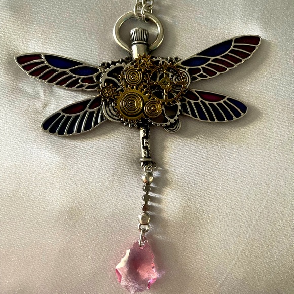 Alchemy Enamel & Swarovski Dragonfly Necklace - Picture 3 of 9